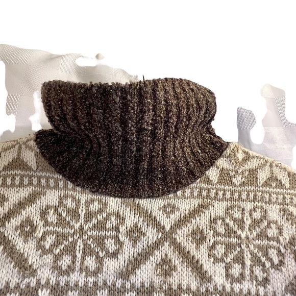 Vintage Women's Sweater L Brown Turtleneck Loose Fitting - Picture 8 of 16